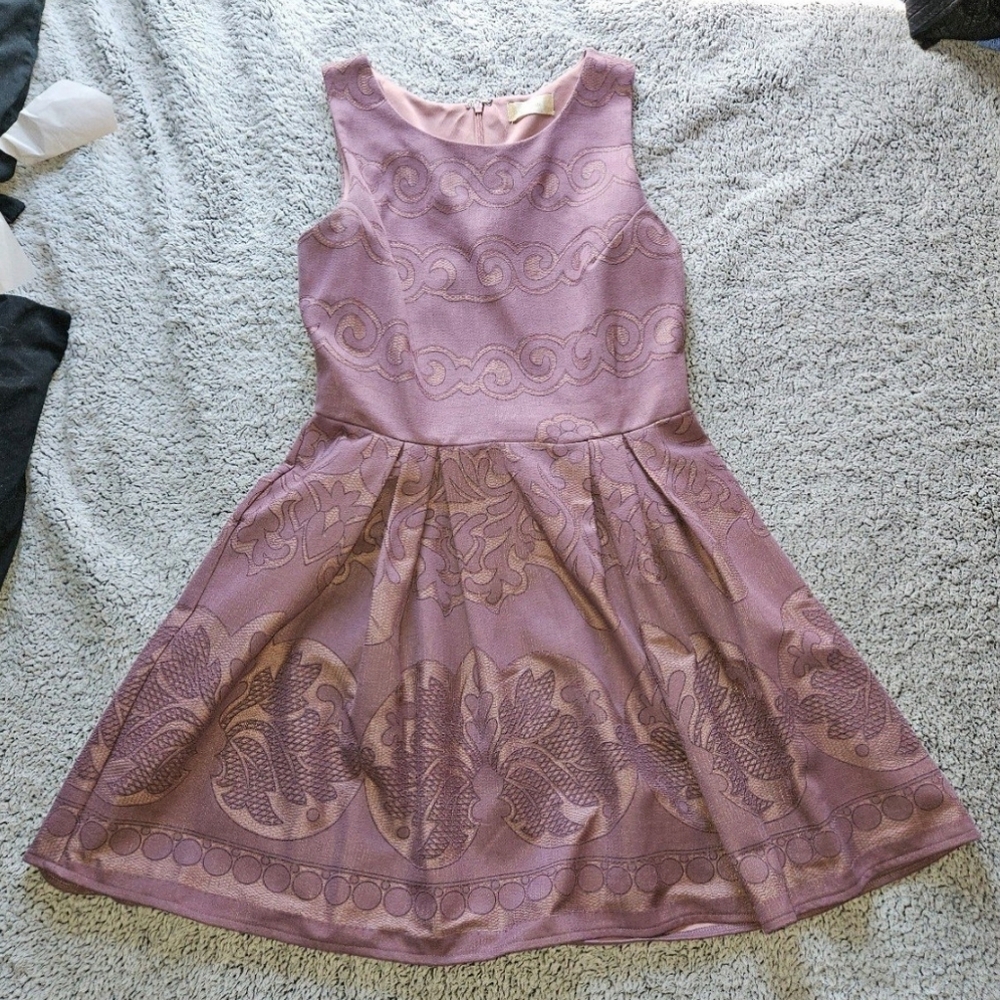 Altar'd State Purple Sleeveless Fit & Flare Mini Dress